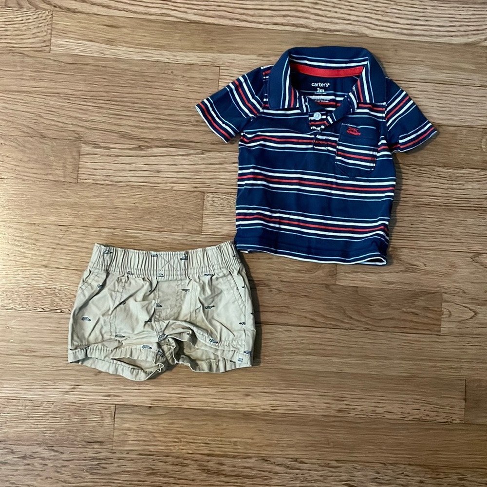 Baby boy shorts and polo outfit
